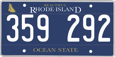 RI license plate 359292