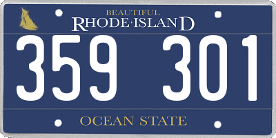 RI license plate 359301