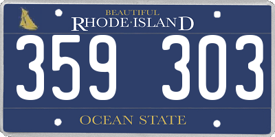 RI license plate 359303