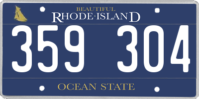 RI license plate 359304