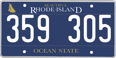 RI license plate 359305