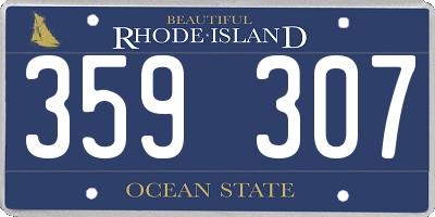 RI license plate 359307