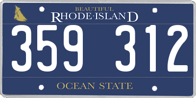 RI license plate 359312