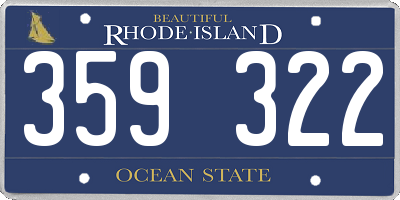 RI license plate 359322