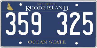 RI license plate 359325