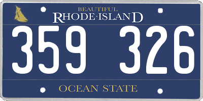 RI license plate 359326