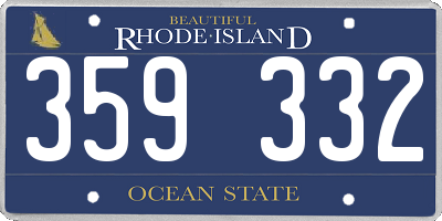 RI license plate 359332