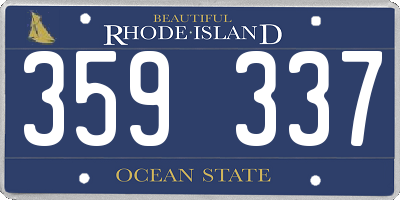 RI license plate 359337