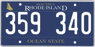 RI license plate 359340