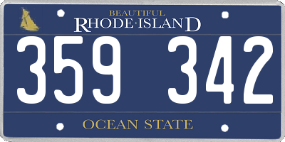 RI license plate 359342