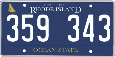 RI license plate 359343