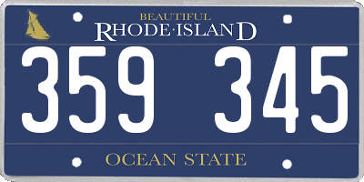 RI license plate 359345