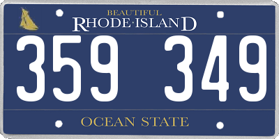 RI license plate 359349