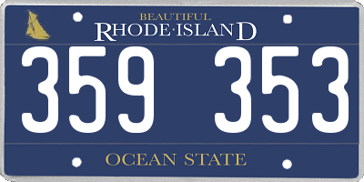 RI license plate 359353