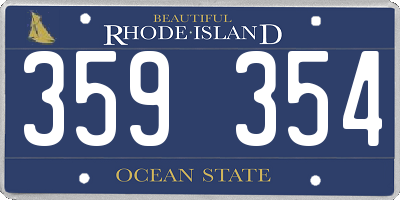 RI license plate 359354