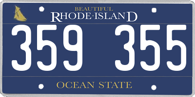 RI license plate 359355