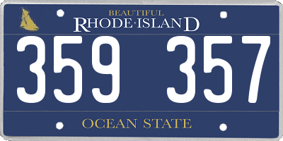 RI license plate 359357