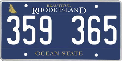 RI license plate 359365