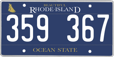 RI license plate 359367