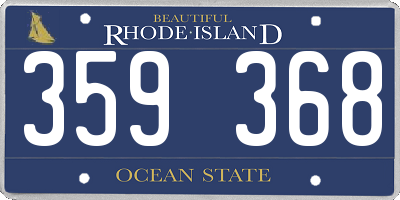 RI license plate 359368