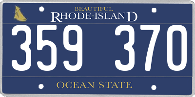 RI license plate 359370