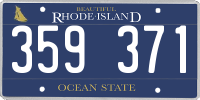 RI license plate 359371