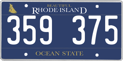 RI license plate 359375