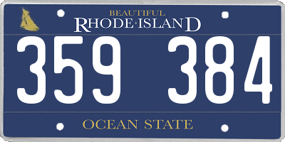 RI license plate 359384