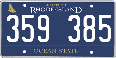 RI license plate 359385