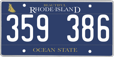 RI license plate 359386