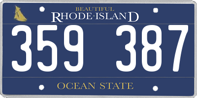 RI license plate 359387