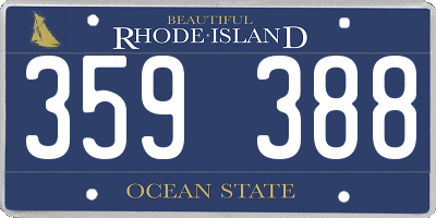 RI license plate 359388
