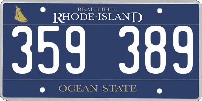 RI license plate 359389