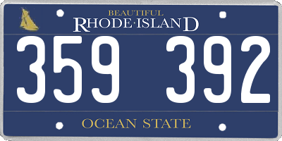 RI license plate 359392