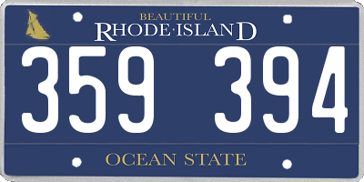 RI license plate 359394