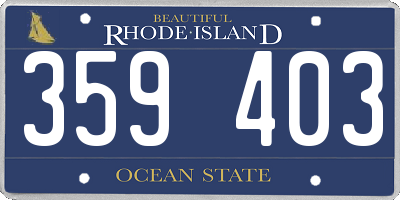 RI license plate 359403