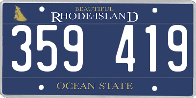 RI license plate 359419