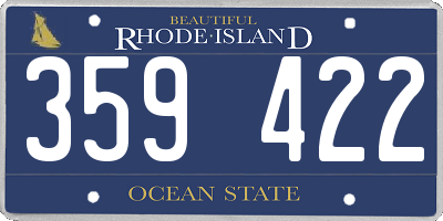 RI license plate 359422