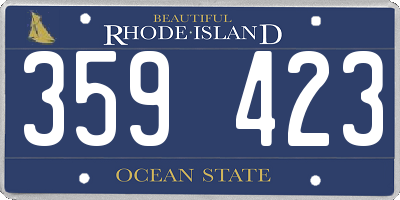 RI license plate 359423
