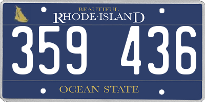 RI license plate 359436