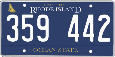 RI license plate 359442