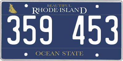 RI license plate 359453