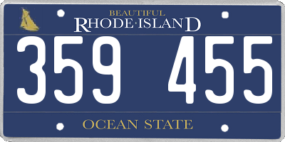RI license plate 359455