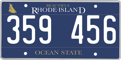 RI license plate 359456