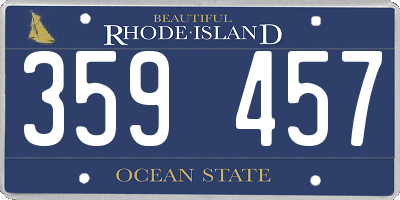 RI license plate 359457
