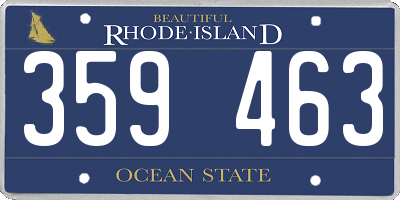 RI license plate 359463