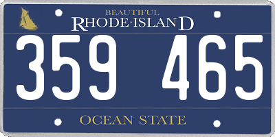 RI license plate 359465