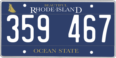 RI license plate 359467