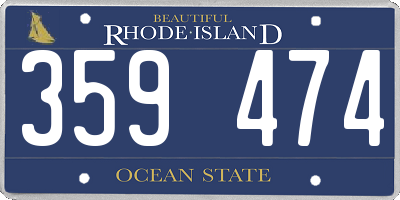 RI license plate 359474