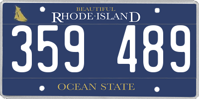 RI license plate 359489